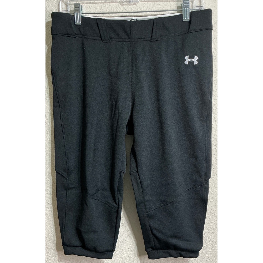 Under Armour Girls Youth Large Black Softball Knicker Pants YLG HeatGear